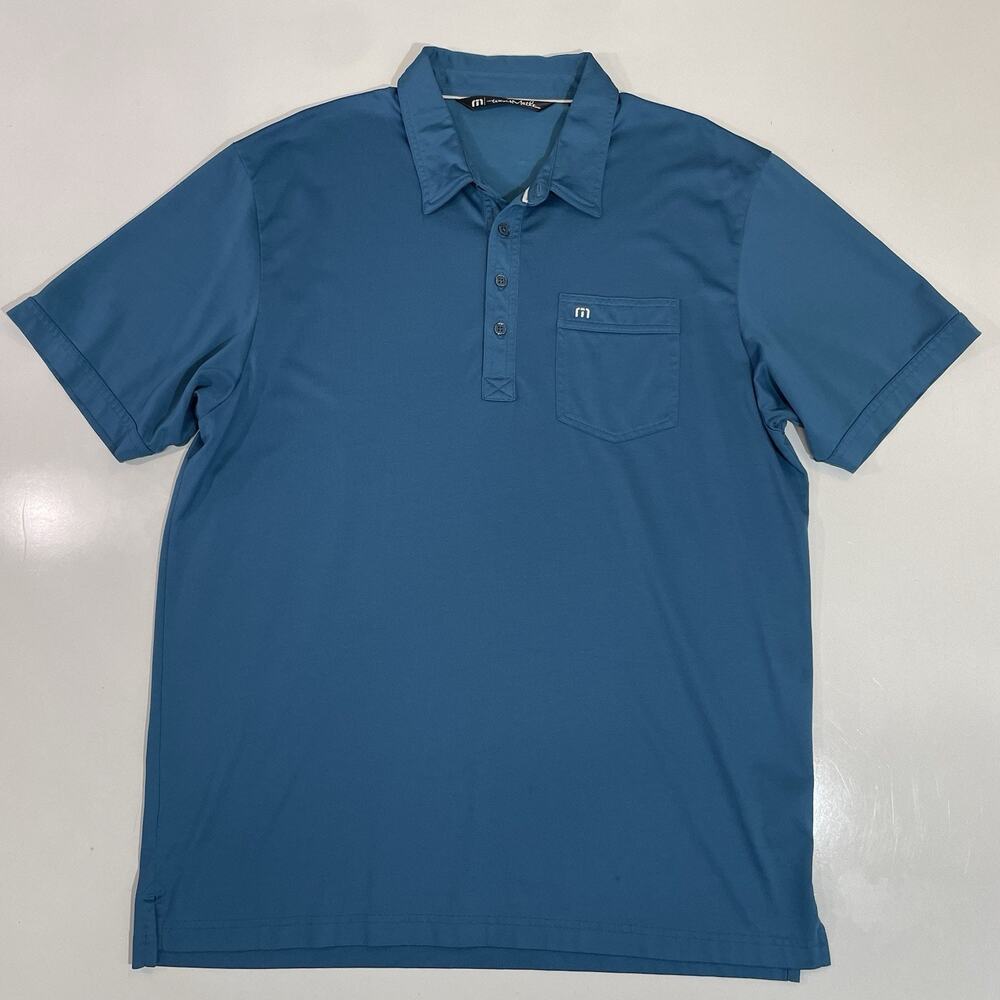 Travis Mathew Langley Men’s XL Short Sleeve Golf Polo Vibrant Blue Performance